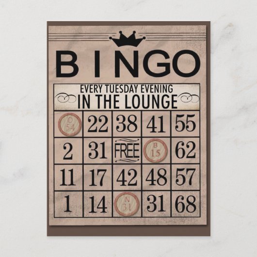 Bingo Post Cards Briefkaart (Voorkant)