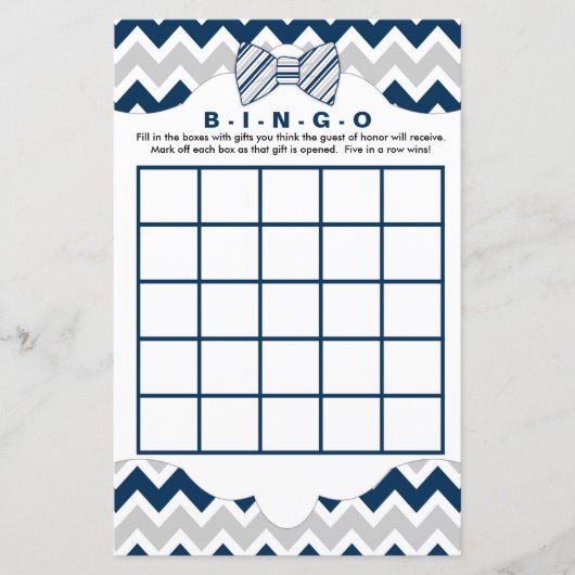 Bingo purse baby shower games, marinegrijs boegstr (Voorkant)