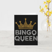 Bingo Queen Bingo Player Game Party Funny Women Gi Kaart (Gele Bloem)
