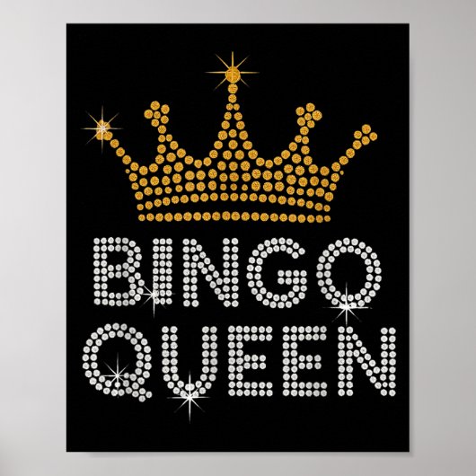 Bingo Queen Bingo Player Game Party Funny Women Gi Poster (Voorkant)
