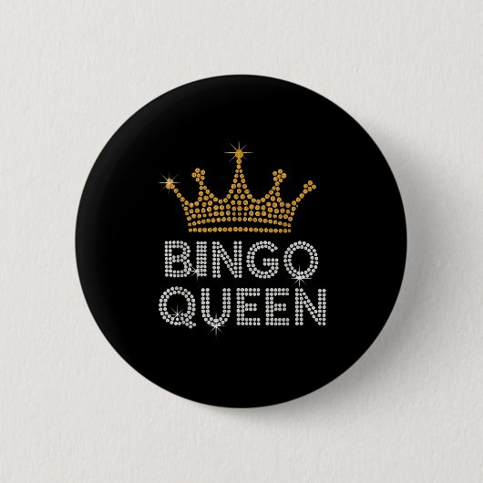 Bingo Queen Bingo Player Game Party Funny Women Gi Ronde Button 5,7 Cm (Voorkant)