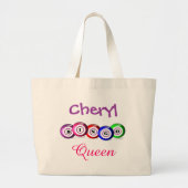 Bingo Queen Fun Bingo Balls Design Grote Tote Bag (Voorkant)
