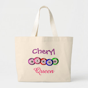 Bingo Queen Fun Bingo Balls Design Grote Tote Bag