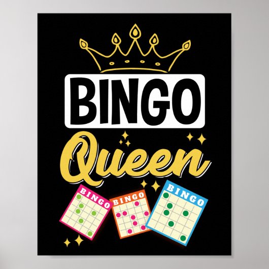 Bingo Queen Funny Lucky Gambling Poster (Voorkant)