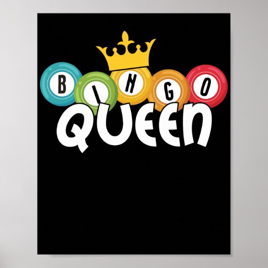 Bingo Queen Funny Lucky Gambling Poster (Voorkant)