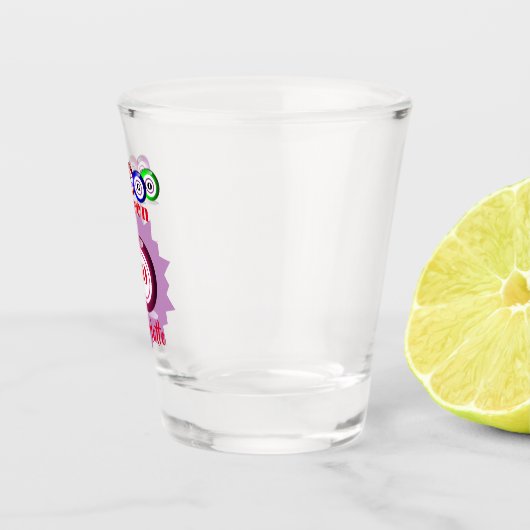 Bingo Queen Funny Personalized Birthday Shot Glass Shot Glas (Rechts)