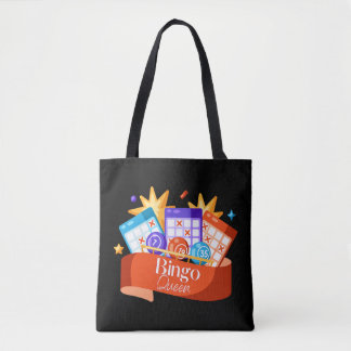 Bingo Queen op Black Tote Bag