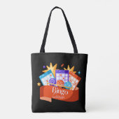Bingo Queen op Black Tote Bag (Achterkant)