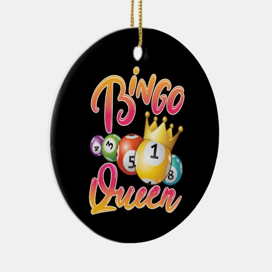 Bingo Queen Player Vrouwen Keramisch Ornament (Rechts)