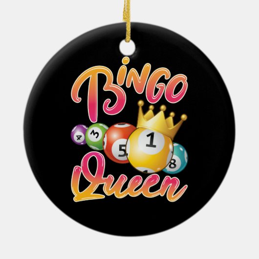 Bingo Queen Player Vrouwen Keramisch Ornament (Achterkant)