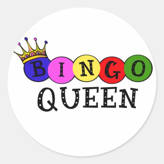 BINGO QUEEN RONDE STICKER (Voorkant)