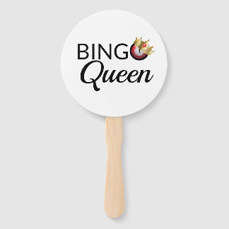 Bingo Queen White Hand Fan Handwaaier