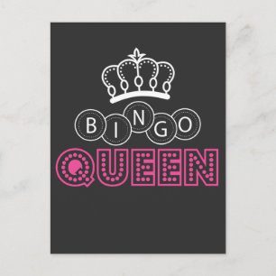 Bingo Queen Witty Gambling Humor Briefkaart