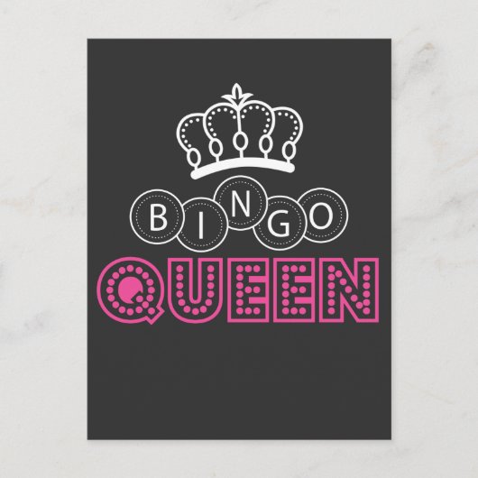 Bingo Queen Witty Gambling Humor Briefkaart (Voorkant)