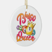 Bingo Queen Women Player Game Keramisch Ornament (Rechts)