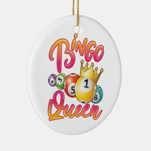 Bingo Queen Women Player Game Keramisch Ornament (Rechts)