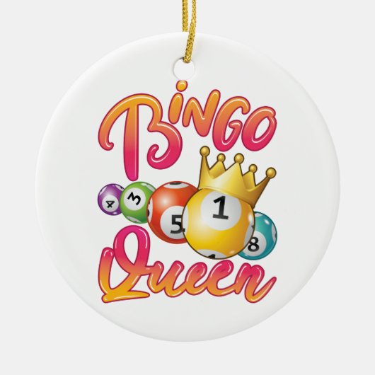Bingo Queen Women Player Game Keramisch Ornament (Voorkant)