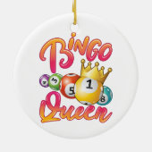 Bingo Queen Women Player Game Keramisch Ornament (Achterkant)