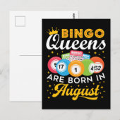 Bingo Queens worden geboren in augustus Verjaardag Briefkaart (Voorkant / Achterkant)