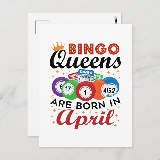 Bingo Queens wordt geboren in april Briefkaart (Voorkant / Achterkant)
