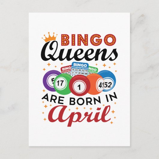 Bingo Queens wordt geboren in april Briefkaart (Voorkant)