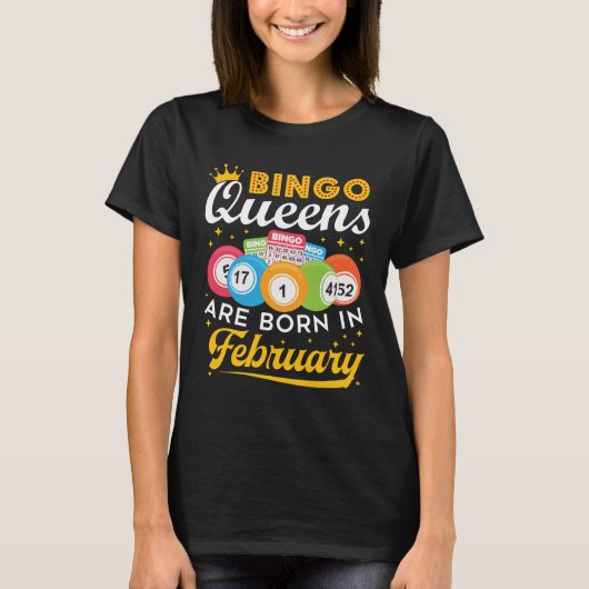 Bingo Queens wordt geboren in februari 2010 T-shirt (Voorkant)