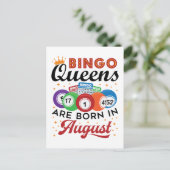 Bingo Queens wordt in augustus geboren Briefkaart (Staand voorkant)