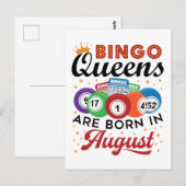 Bingo Queens wordt in augustus geboren Briefkaart (Voorkant / Achterkant)