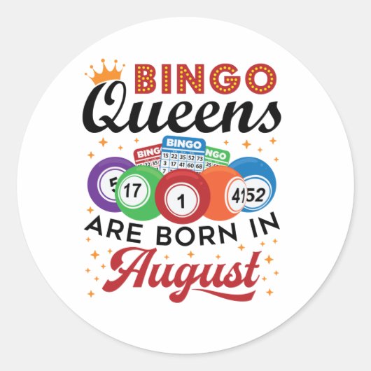 Bingo Queens wordt in augustus geboren Ronde Sticker (Voorkant)