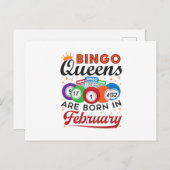 Bingo Queens wordt in februari geboren Briefkaart (Voorkant / Achterkant)