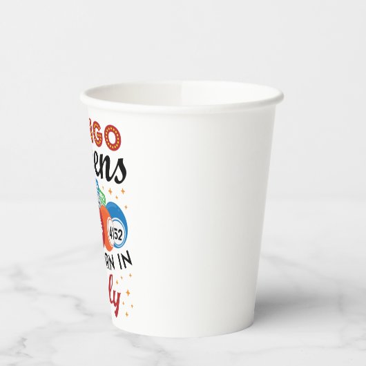 Bingo Queens wordt in juli geboren Papieren Bekers (Links)