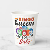 Bingo Queens wordt in juli geboren Papieren Bekers (Voorkant)