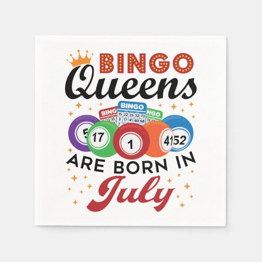 Bingo Queens wordt in juli geboren Servet (Voorkant)