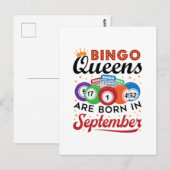 Bingo Queens wordt in september geboren Briefkaart (Voorkant / Achterkant)