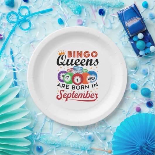 Bingo Queens wordt in september geboren Papieren Bordje (Feest)