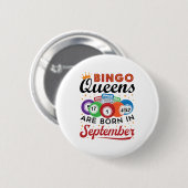 Bingo Queens wordt in september geboren Ronde Button 5,7 Cm (Voorkant /achterkant)