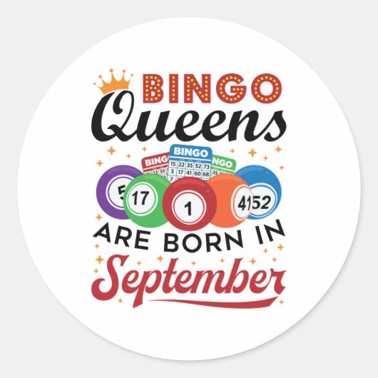 Bingo Queens wordt in september geboren Ronde Sticker (Voorkant)