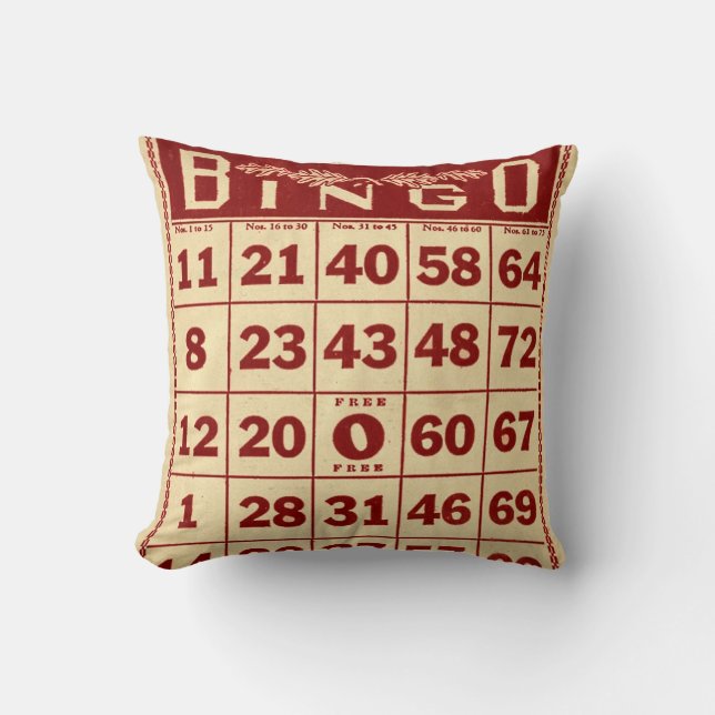  Bingo Red & White Decorative Pillow Kussen (Voorkant)
