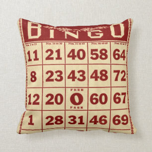  Bingo Red & White Decorative Pillow Kussen