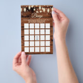 Bingo Rustic Country Western Vrijgezellenfeest Gam Flyer (Hand)