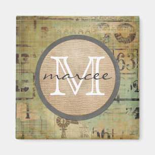 Bingo rustiek Monogram Magneet