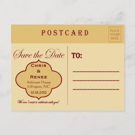 Bingo Save the Date Briefkaart (Achterkant)