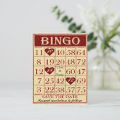 Bingo Save the Date Briefkaart (Staand voorkant)