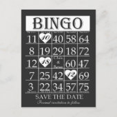 Bingo Save the Date Zwart-wit Briefkaart (Voorkant)