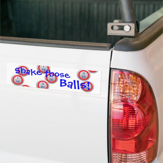 Bingo! Schud die Balls! Bumpersticker (Op Truck)