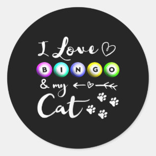 Bingo Shirt voor vrouwen, ik hou van bingo en mijn Ronde Sticker