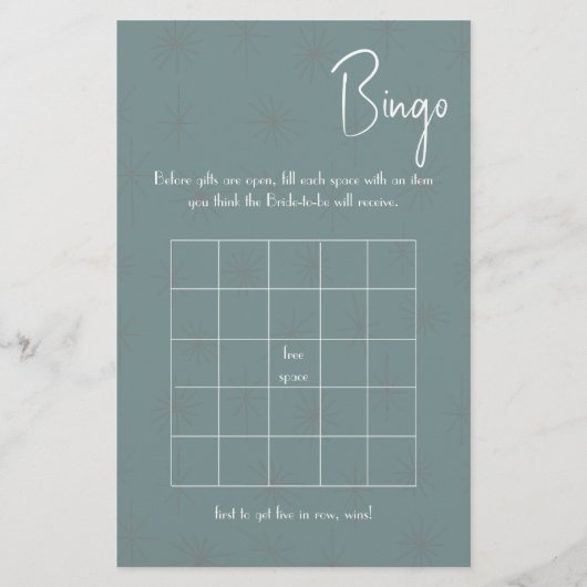 Bingo Shower Spel Flyer (Voorkant)