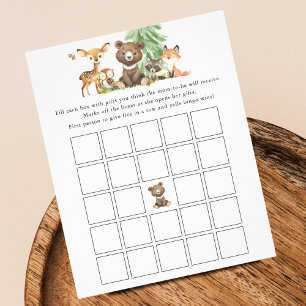 Bingo Spel Dieren Baby Shower Flyer