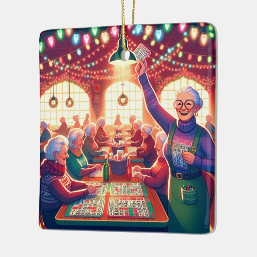 Bingo Spel Kerstmis Keramisch Ornament (Links)