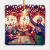 Bingo Spel Kerstmis Keramisch Ornament (Voorkant)